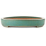 Pot à bonsaï ovale turquoise de Reiho - 588 x 423 x 68 mm