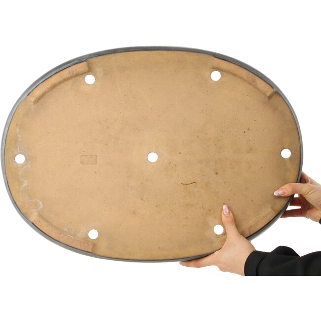 Pot à bonsaï ovale bleu foncé de Reiho - 575 x 412 x 67 mm