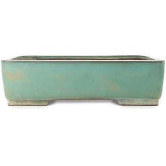  Kakuzan Maceta rectangular turquesa para bonsái de 535 mm de Kakuzan, Tokoname, Japón