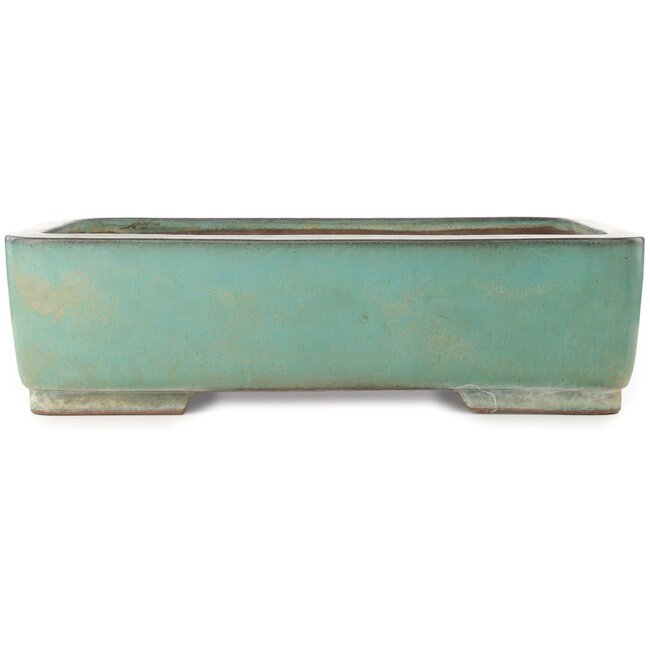 Rectangular turquoise bonsai pot by Kakuzan - 535 x 403 x 145 mm