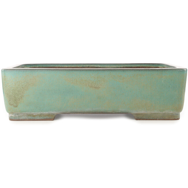 Pot à bonsaï rectangulaire turquoise de Kakuzan - 535 x 403 x 145 mm