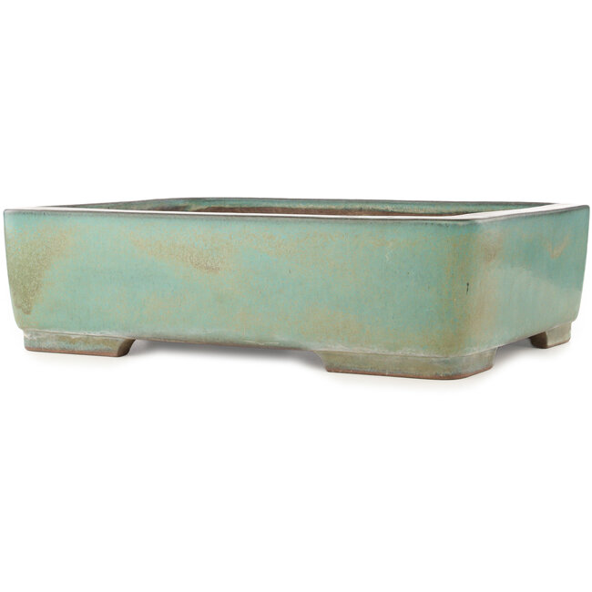 Rectangular turquoise bonsai pot by Kakuzan - 535 x 403 x 145 mm