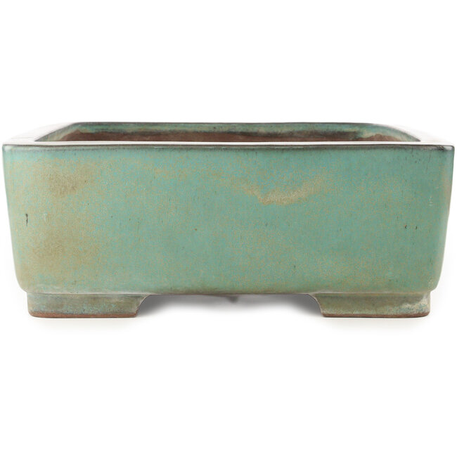 Pot à bonsaï rectangulaire turquoise de Kakuzan - 535 x 403 x 145 mm