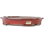 Oval red bonsai pot by Reiho - 320 x 252 x 52 mm