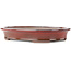 Oval red bonsai pot by Reiho - 320 x 252 x 52 mm