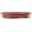 Oval red bonsai pot by Reiho - 320 x 252 x 52 mm