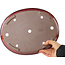 Oval red bonsai pot by Reiho - 320 x 252 x 52 mm