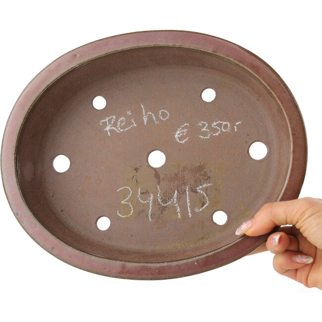 Ovale bruine bonsai pot van Reiho - 260 x 210 x 60 mm