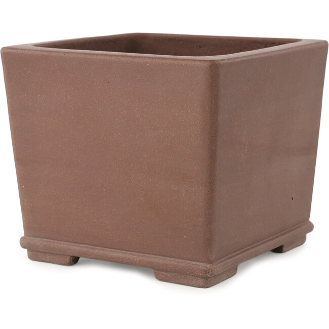Vaso bonsai quadrato non smaltato di Yamaaki - 165 x 165 x 140 mm