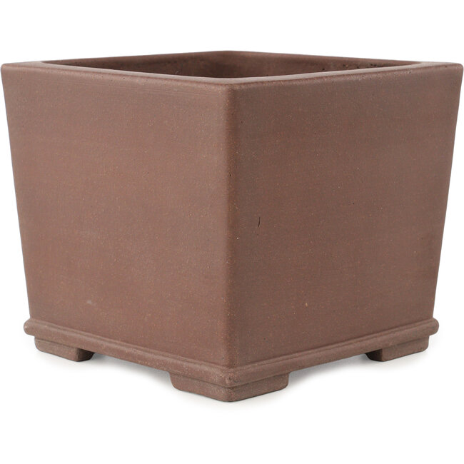 Vaso bonsai quadrato non smaltato di Yamaaki - 165 x 165 x 140 mm