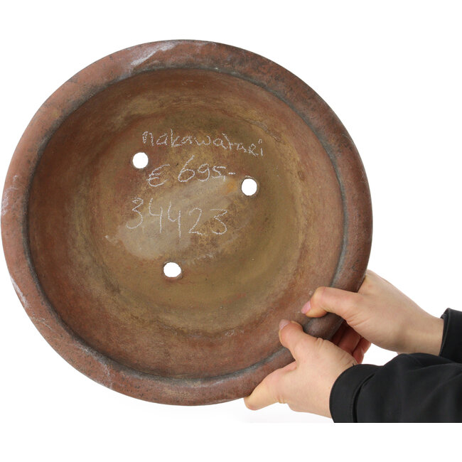 Pot à bonsaï rond non émaillé de Nakawatari - 315 x 315 x 120 mm