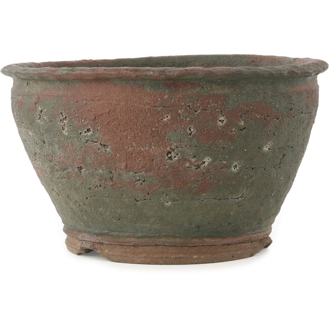 Vaso bonsai rotondo non smaltato di Yamaaki Koshosen (prima generazione) - 300 x 300 x 165 mm