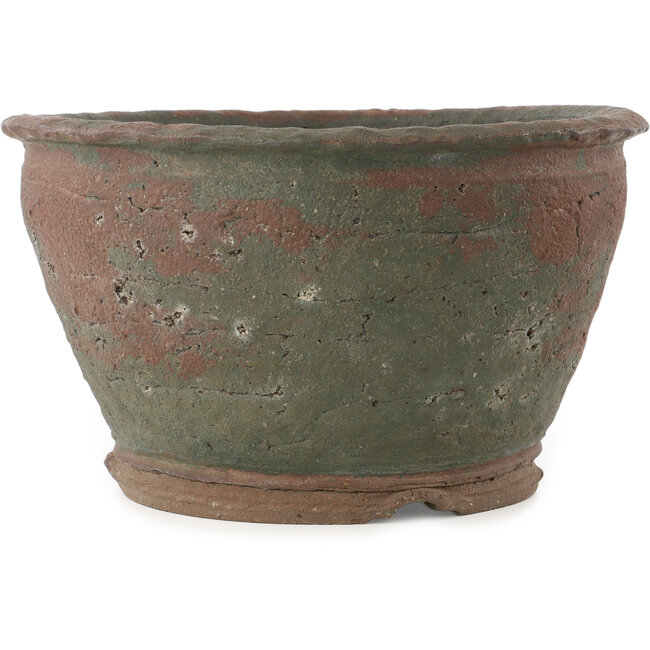 Ronde ongeglazuurde bonsaipot van Yamaaki Koshosen (eerste generatie) - 300 x 300 x 165 mm