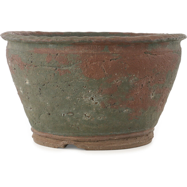 Vaso bonsai rotondo non smaltato di Yamaaki Koshosen (prima generazione) - 300 x 300 x 165 mm