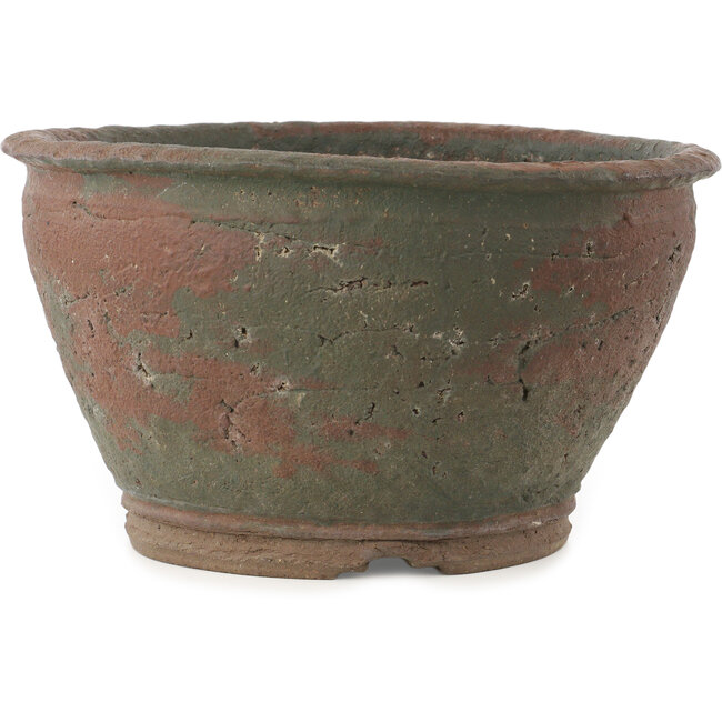 Vaso bonsai rotondo non smaltato di Yamaaki Koshosen (prima generazione) - 300 x 300 x 165 mm