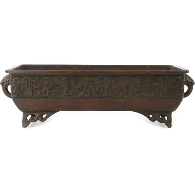 Suiban ongeglazuurde bonsai pot - 395 x 252 x 125 mm