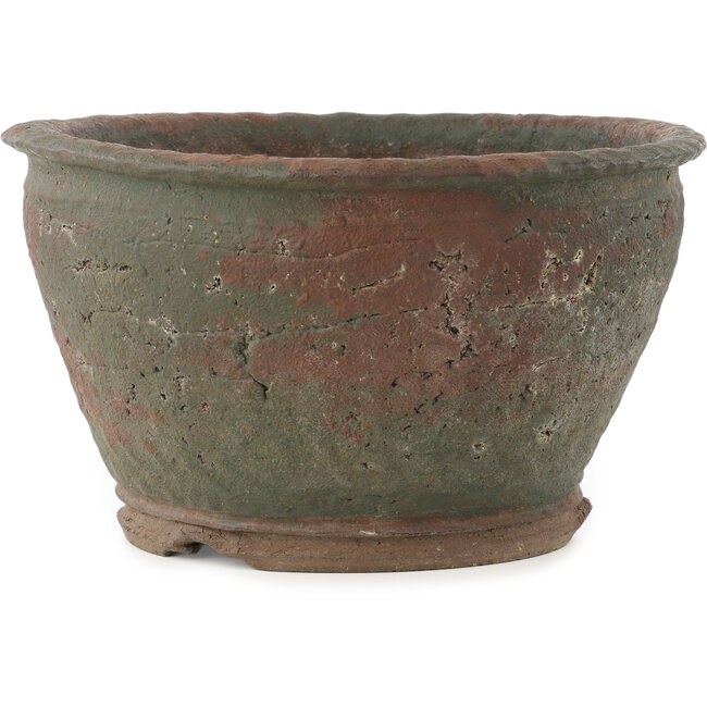 Ronde ongeglazuurde bonsaipot van Yamaaki Koshosen (eerste generatie) - 300 x 300 x 165 mm