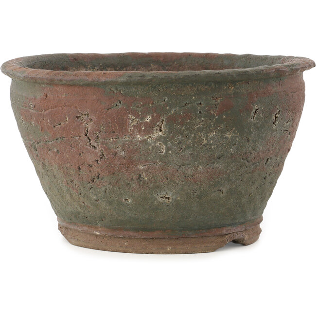 Round unglazed bonsai pot by Yamaaki Koshosen (first generation) - 300 x 300 x 165 mm