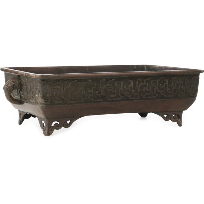 Suiban unglazed bonsai pot - 395 x 252 x 125 mm