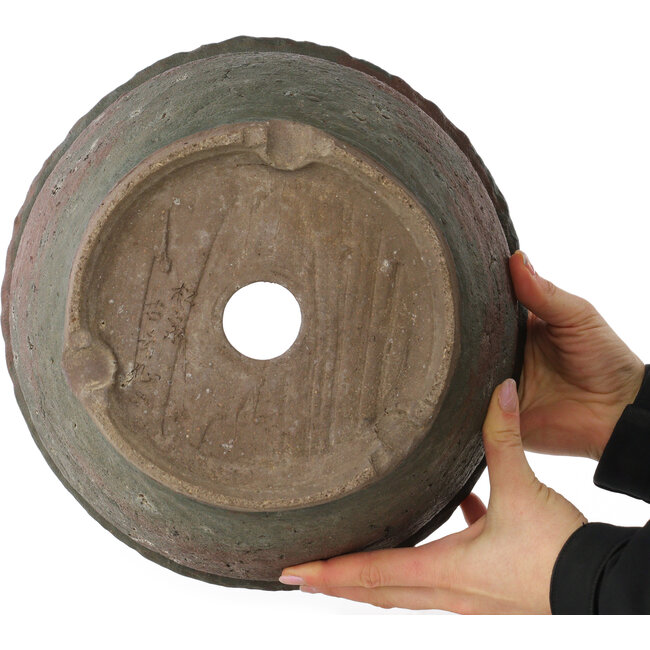 Pot à bonsaï rond non émaillé de Yamaaki Koshosen (première génération) - 300 x 300 x 165 mm