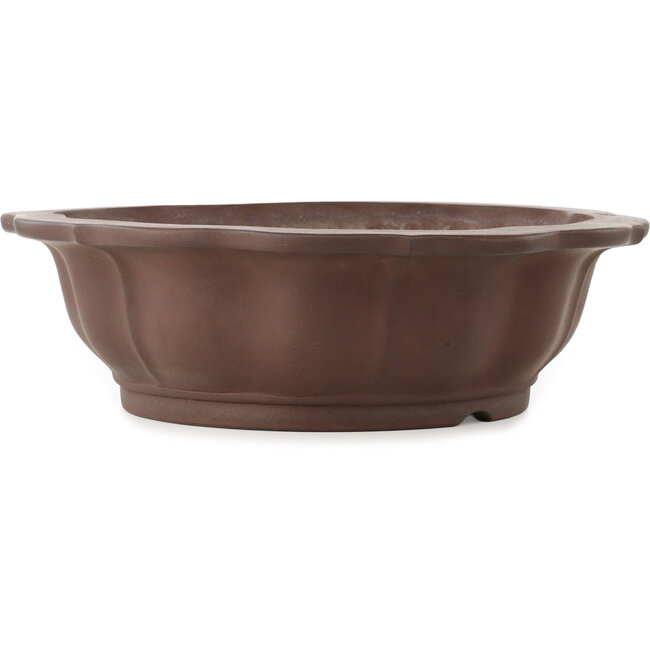 Lotus unglazed bonsai pot by Yamaaki - 415 x 415 x 128 mm