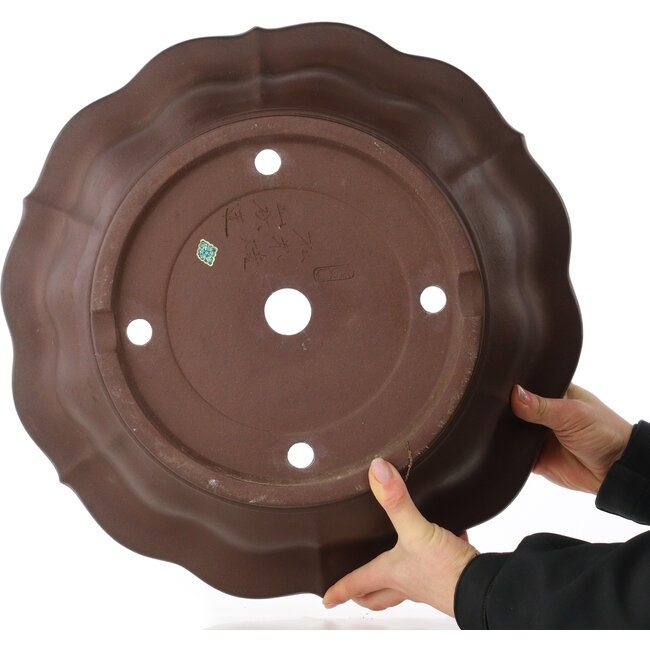 Lotus ongeglazuurde bonsai pot van Yamaaki - 415 x 415 x 128 mm