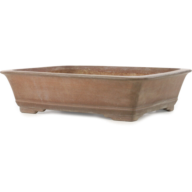 Rechteckiger unglasierter Bonsai-Topf von Yuji (Gyouzan) - 445 x 360 x 115 mm