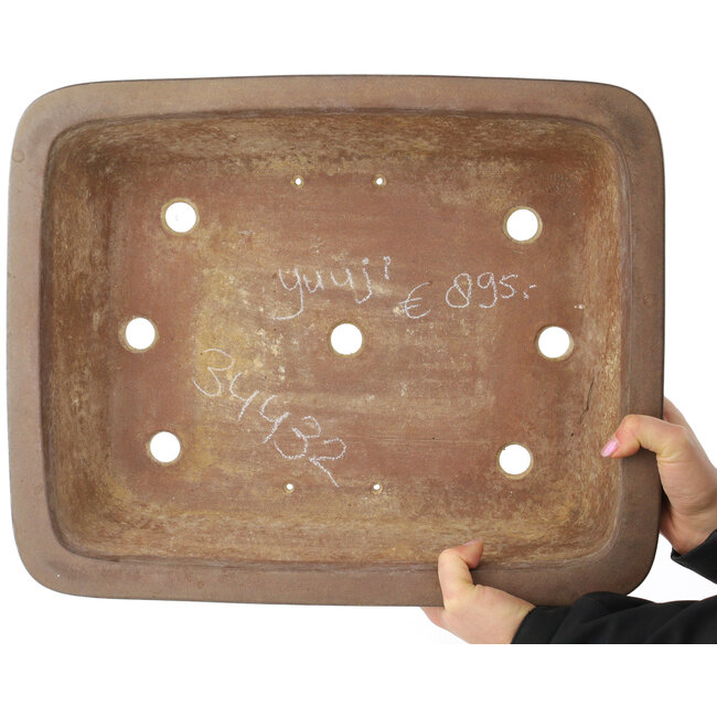 Maceta rectangular sin esmaltar para bonsái de Yuji (Gyouzan) - 445 x 360 x 115 mm