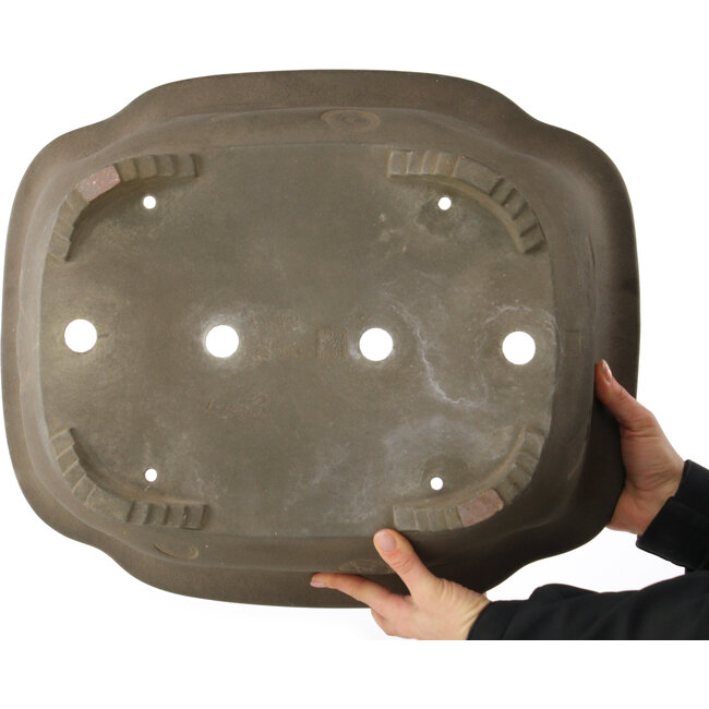 Pot à bonsaï non émaillé Mokko de Yamaaki Koshosen (première génération) - 475 x 400 x 182 mm