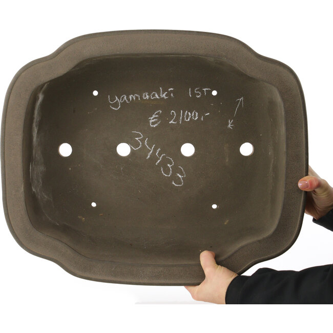 Maceta para bonsái sin esmaltar Mokko de Yamaaki Koshosen (primera generación) - 475 x 400 x 182 mm
