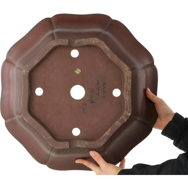 Lotus ongeglazuurde bonsai pot van Yamaaki - 460 x 460 x 172 mm