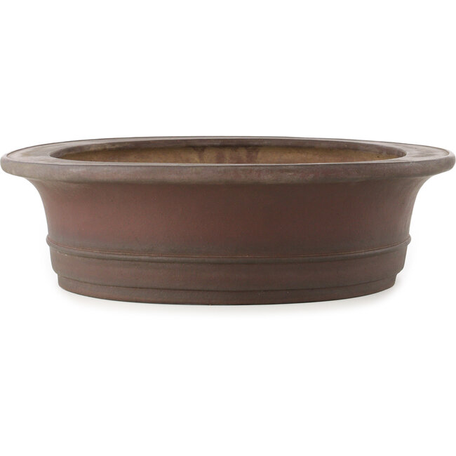 Oval unglazed bonsai pot by Yamaaki - 515 x 430 x 122 mm