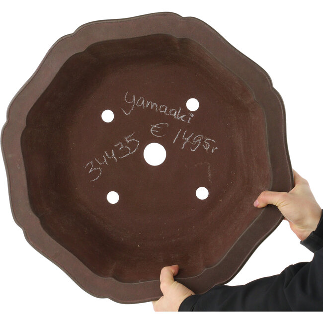 Vaso bonsai Lotus non smaltato di Yamaaki - 460 x 460 x 172 mm