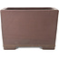 Square unglazed bonsai pot by Yamaaki - 305 x 305 x 207 mm