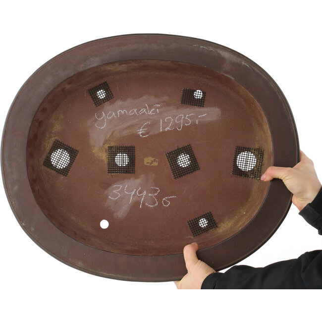 Pot à bonsaï ovale non émaillé de Yamaaki - 515 x 430 x 122 mm