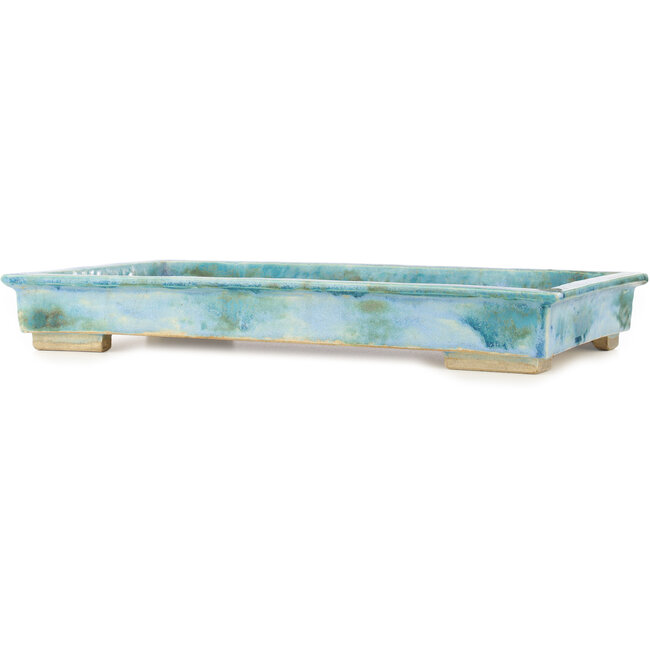 Suiban turquoise bonsai pot - 600 x 325 x 80 mm