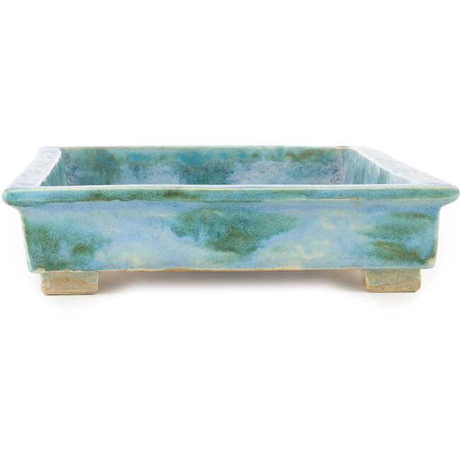 Maceta para bonsái color turquesa Suiban - 600 x 325 x 80 mm