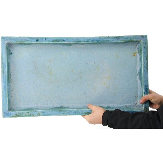 Maceta para bonsái color turquesa Suiban - 600 x 325 x 80 mm