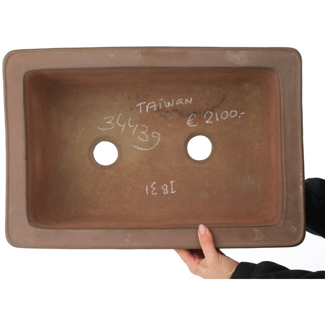 Rectangular unglazed bonsai pot - 487 x 335 x 188 mm