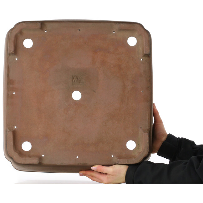 Pot à bonsaï carré non émaillé de Gyouzan - 460 x 450 x 162 mm