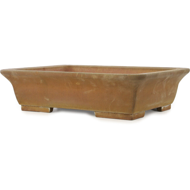 Rectangular unglazed bonsai pot by Shouzan - 555 x 423 x 148 mm