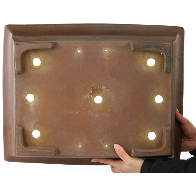Maceta rectangular sin esmaltar para bonsái de Yuji (Gyouzan) - 510 x 403 x 136 mm