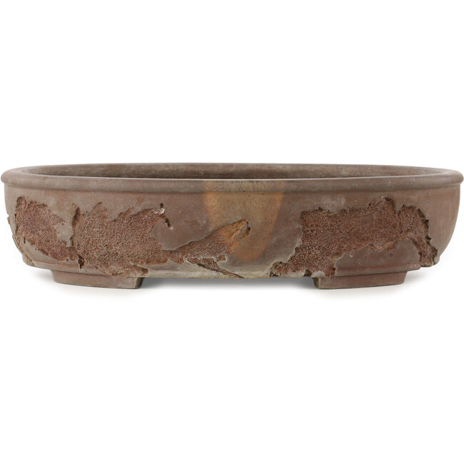 Pot à bonsaï ovale non émaillé de Yamaaki Koshosen (première génération) - 525 x 440 x 115 mm