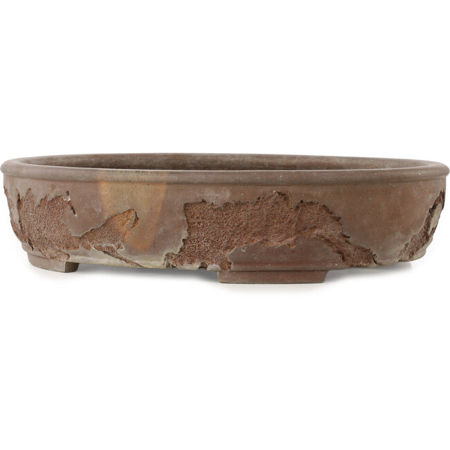 Ovaler unglasierter Bonsai-Topf von Yamaaki Koshosen (erste Generation) - 525 x 440 x 115 mm