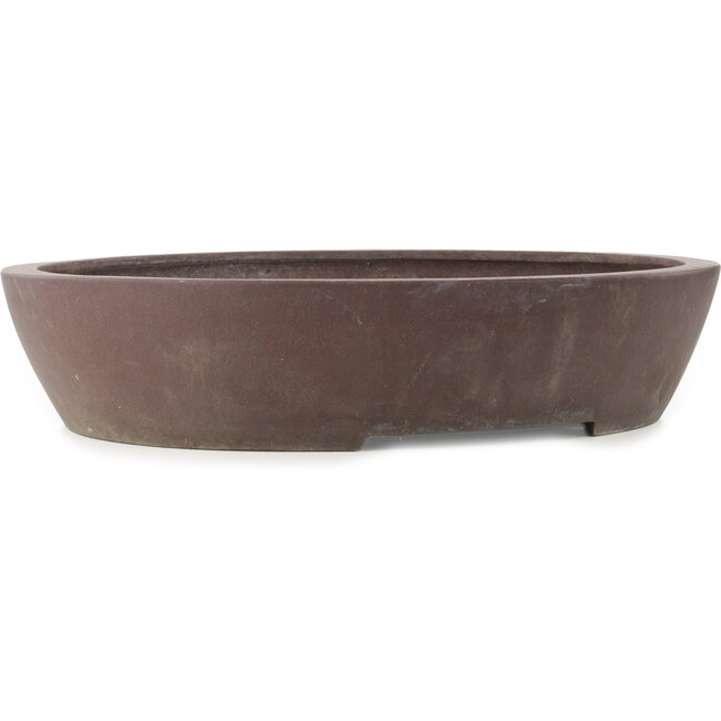 Oval unglazed bonsai pot by Yamaaki - 535 x 457 x 118 mm
