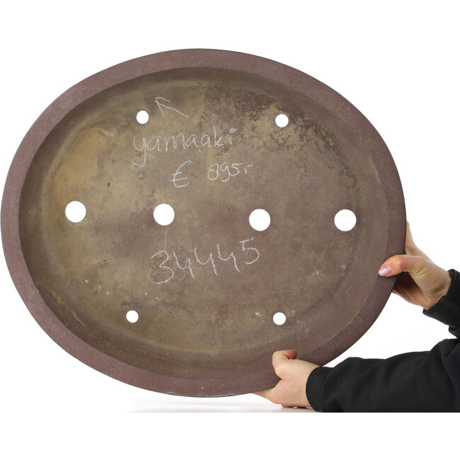 Ovale ongeglazuurde bonsaipot van Yamaaki - 535 x 457 x 118 mm
