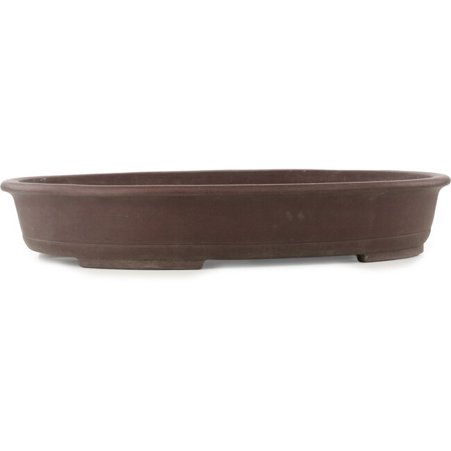 Oval unglazed bonsai pot by Yamaaki - 635 x 483 x 113 mm