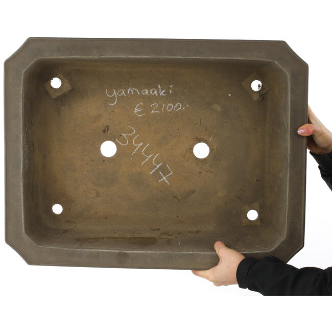 Maceta rectangular sin esmaltar para bonsái de Yamaaki - 605 x 465 x 170 mm