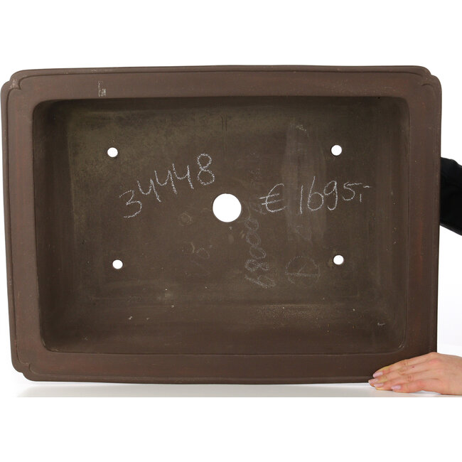 Rectangular unglazed bonsai pot by Keizan - 625 x 470 x 220 mm