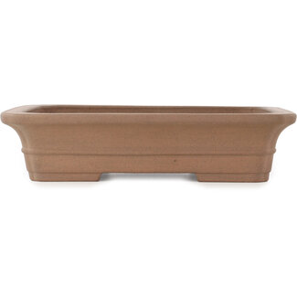 Keizan Maceta rectangular sin esmaltar para bonsái de 315 mm de Keizan, Tokoname, Japón